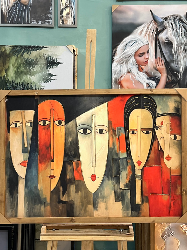 تابلو کوبیسم مدرن رنگی